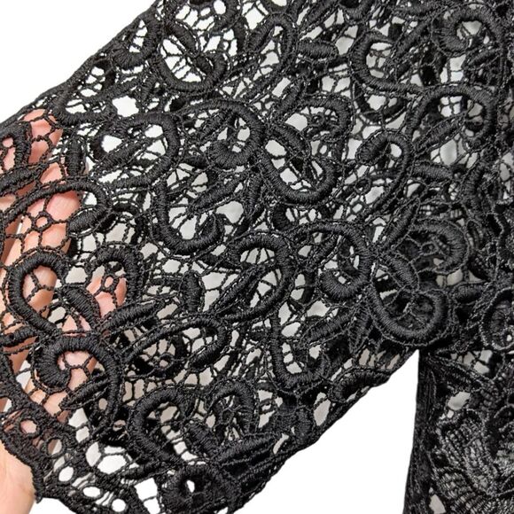 SINCERELY JULES Black Jet Lace Blouse S - Picture 3 of 9